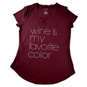 Womans Tee Wine is My Favorite Color Graphic Top size Medium ... JH1558